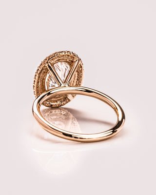 Cushion Hidden Halo Lab Grown Diamond Engagement Ring