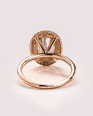 Cushion Hidden Halo Lab Grown Diamond Engagement Ring