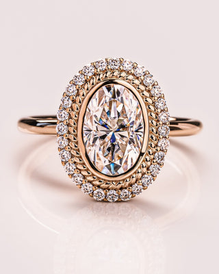Cushion Hidden Halo Lab Grown Diamond Engagement Ring