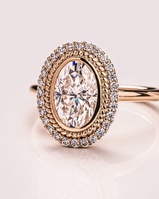 Cushion Hidden Halo Lab Grown Diamond Engagement Ring