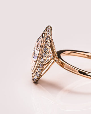 Cushion Hidden Halo Lab Grown Diamond Engagement Ring