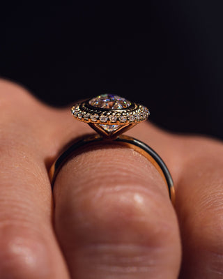 Cushion Hidden Halo Lab Grown Diamond Engagement Ring
