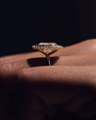 Cushion Hidden Halo Lab Grown Diamond Engagement Ring