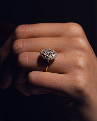 Cushion Hidden Halo Lab Grown Diamond Engagement Ring