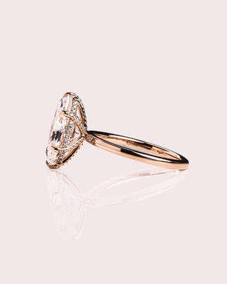 Cushion Hidden Halo Lab Grown Diamond Engagement Ring