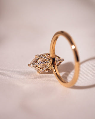 Cushion Hidden Halo Lab Grown Diamond Engagement Ring