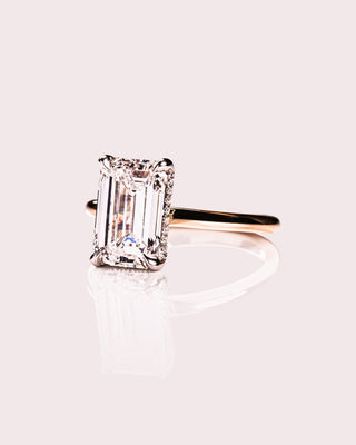 Cushion Hidden Halo Lab Grown Diamond Engagement Ring