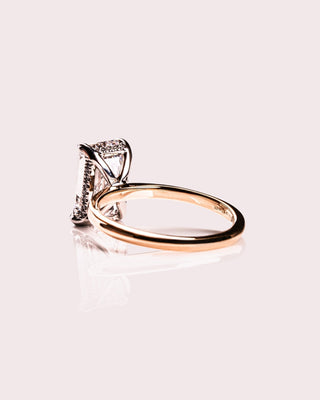 Cushion Hidden Halo Lab Grown Diamond Engagement Ring