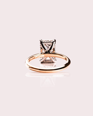 Cushion Hidden Halo Lab Grown Diamond Engagement Ring