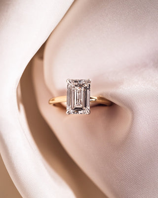 Cushion Hidden Halo Lab Grown Diamond Engagement Ring