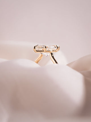 Cushion Hidden Halo Lab Grown Diamond Engagement Ring