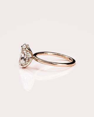 Cushion Hidden Halo Lab Grown Diamond Engagement Ring