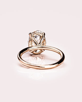 Cushion Hidden Halo Lab Grown Diamond Engagement Ring