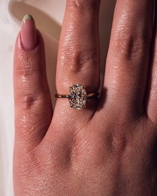 Cushion Hidden Halo Lab Grown Diamond Engagement Ring
