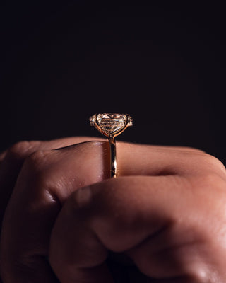 Cushion Hidden Halo Lab Grown Diamond Engagement Ring