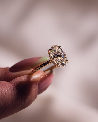 Cushion Hidden Halo Lab Grown Diamond Engagement Ring