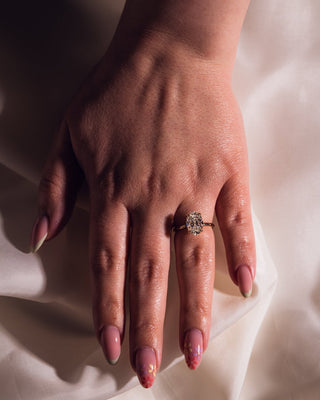 Cushion Hidden Halo Lab Grown Diamond Engagement Ring