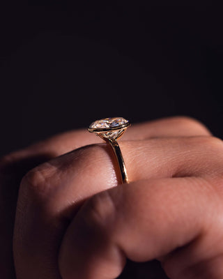 Cushion Hidden Halo Lab Grown Diamond Engagement Ring
