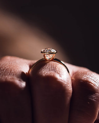 Cushion Hidden Halo Lab Grown Diamond Engagement Ring