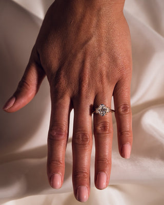 Cushion Hidden Halo Lab Grown Diamond Engagement Ring