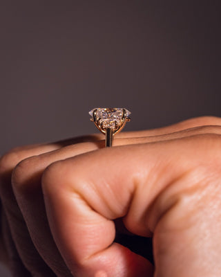 Cushion Hidden Halo Lab Grown Diamond Engagement Ring