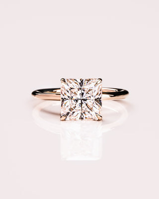 Cushion Hidden Halo Lab Grown Diamond Engagement Ring