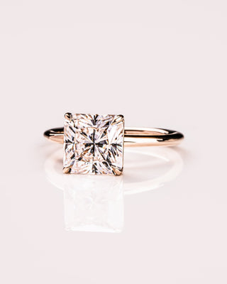 Cushion Hidden Halo Lab Grown Diamond Engagement Ring