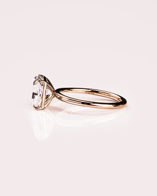 Cushion Hidden Halo Lab Grown Diamond Engagement Ring