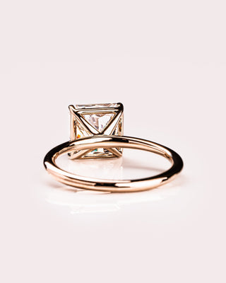 Cushion Hidden Halo Lab Grown Diamond Engagement Ring