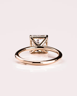 Cushion Hidden Halo Lab Grown Diamond Engagement Ring