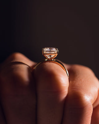 Cushion Hidden Halo Lab Grown Diamond Engagement Ring