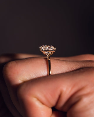 Cushion Hidden Halo Lab Grown Diamond Engagement Ring