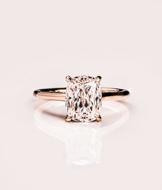 Cushion Hidden Halo Lab Grown Diamond Engagement Ring