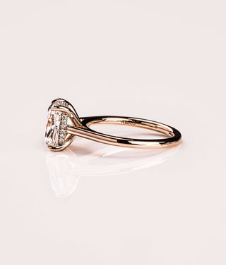 Cushion Hidden Halo Lab Grown Diamond Engagement Ring