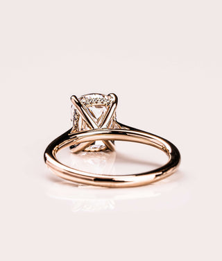 Cushion Hidden Halo Lab Grown Diamond Engagement Ring