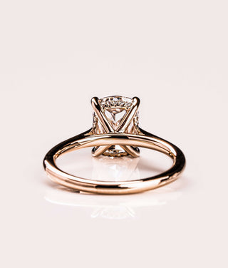 Cushion Hidden Halo Lab Grown Diamond Engagement Ring