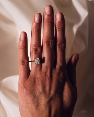 Cushion Hidden Halo Lab Grown Diamond Engagement Ring