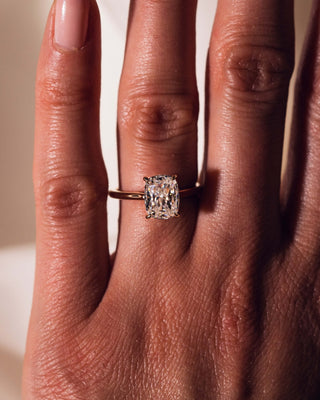 Cushion Hidden Halo Lab Grown Diamond Engagement Ring