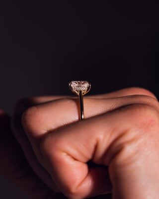 Cushion Hidden Halo Lab Grown Diamond Engagement Ring