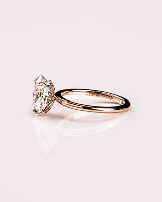 Cushion Hidden Halo Lab Grown Diamond Engagement Ring