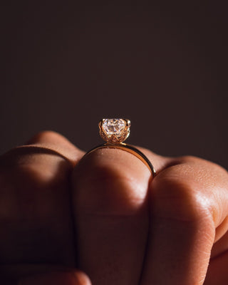 Cushion Hidden Halo Lab Grown Diamond Engagement Ring
