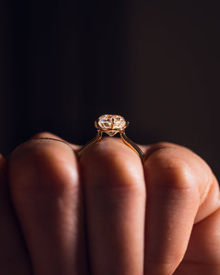 Cushion Hidden Halo Lab Grown Diamond Engagement Ring