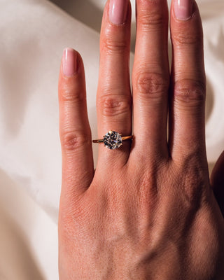 Cushion Hidden Halo Lab Grown Diamond Engagement Ring