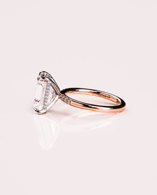 Cushion Hidden Halo Lab Grown Diamond Engagement Ring