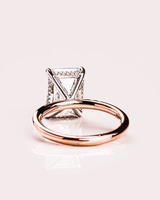 Cushion Hidden Halo Lab Grown Diamond Engagement Ring