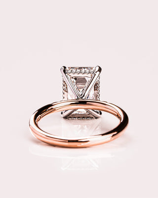 Cushion Hidden Halo Lab Grown Diamond Engagement Ring