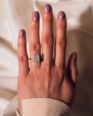 Cushion Hidden Halo Lab Grown Diamond Engagement Ring