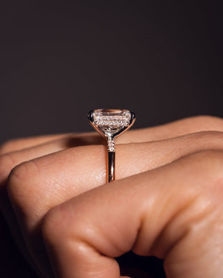 Cushion Hidden Halo Lab Grown Diamond Engagement Ring