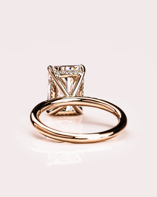 Cushion Hidden Halo Lab Grown Diamond Engagement Ring