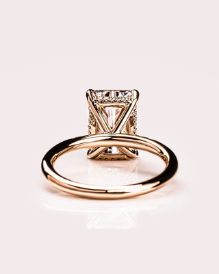 Cushion Hidden Halo Lab Grown Diamond Engagement Ring